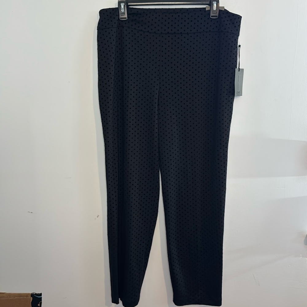 One Pants, Black Polka Dot Pull On in Size 1X NWT - Picture 3 of 12